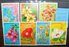  REP. GUINEA FIORI PIANTE ROSE ORCHIDEE FLORA SERIE TIMBRATI USED SET (CAT.5A)