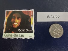 Bob Marley cantautore e chitarrista giamaicano 2013 Guine-Bissau timbro