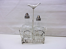 Dispenser aceto e olio shabby bianco metallo vetro vintage casa di campagna