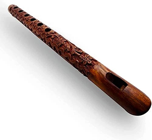 Flauto legno intagliato a - legno,
