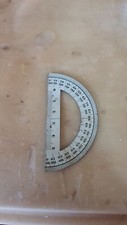 Antico Vintage Goniometro Metallo Righello Latta Disegno Tecnico Scuola Arte cm