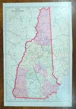Vintage 1905 NEW HAMPSHIRE Map