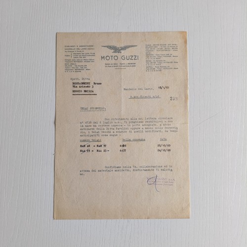 1961 moto guzzi servizio - moto,