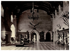 England, Stratford-upon-Avon, Warwick Castle, Great Hall vintage albumen print
