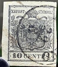 1850 LOMBARDO VENETO 10 Cent. NERO N’ 2 Carta A Mano MILANO - Certificato BABOR