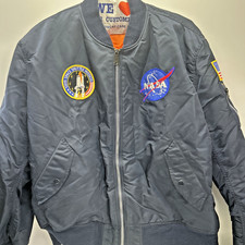 Giacca missione Alpha Industries NASA 100° Space Shuttle XXL volo bombardiere volantino