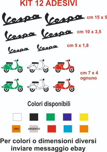 Adesivi vespa piaggio - vespa, in