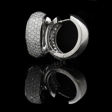 ORECCHINI A CERCHIO IN ORO BIANCO 18KT BRILLANTI 1.94 CT NATURALI CERTIFICATO