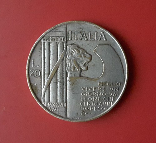 Medaglia gadget lire 1928 - medaglia, 20