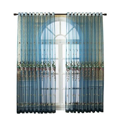 Tende tulle ricamo - tulle, pavone