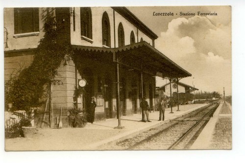 Cartolina lavezzola stazione - cartolina,