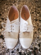 Scarpe donna exhibition, usate, buone condizioni, bianco/argento, basse, n° 39,