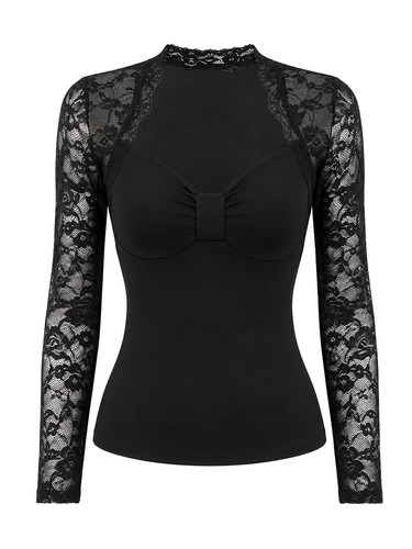 Top donna pizzo maniche - , lunghe