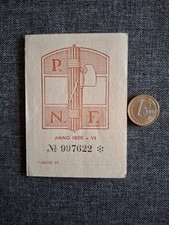 Fascismo Partito Nazionale  Fascista Tessera Mvsn Rei Anno VI Rivello Potenza