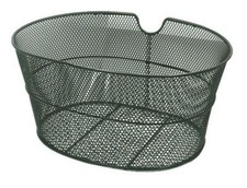 CESTINO IN FERRO OVALE ANTERIORE BICICLETTA CESTO BICI 38x29x19 cm COLORE NERO