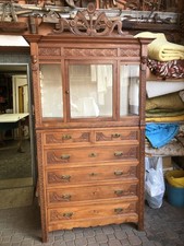 Mobile antico con vetrina Epoca Primi 900 In 2 Corpi