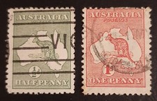 Francobolli Australia Canguro Kangoo Mappa 1/2 D 1 Y 1 D 2 Y 1931
