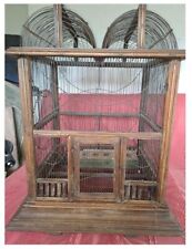 Antica voliera vintage in legno massiccio e ferro. Dim. H cm 90 x L cm.74
