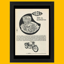 Anni ' 50  * Pubblicità Originale "Gilera, 300cc Bicilindrica” Cornice