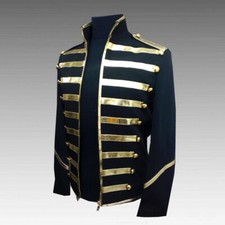 Tuta uomo gotica batterista giacca blazer cappotto danza spettacolo costume abito fantasia slim