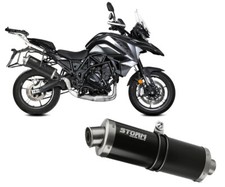 Scarico Storm by Mivv Oval Nero acciaio inox per Benelli TRK 702 / X 2023 > 2024