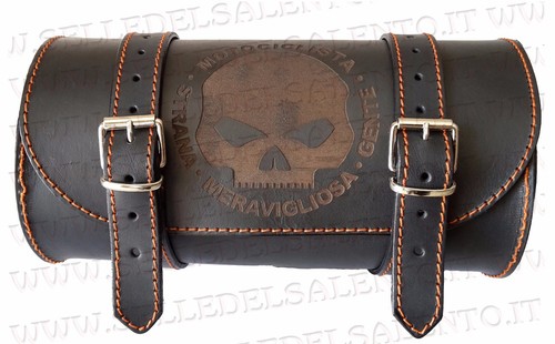 Borsa moto cuoio impuntura