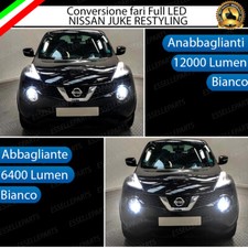 CONVERSIONE FULL LED PER NISSAN JUKE RESTYLING CANBUS 18400 LUMEN BIANCO