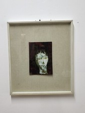 quadro Sebastiano Milluzzo Volto Di Donna Smalto Policromo Su Rame Vintage Q102 