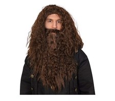 Set parrucca e barba biblica (Gesù) capelli sintetici castani costume parrucca uomo set 153