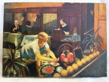 EDWARD HOPPER quadro olio su tela firmato timbrato vintage