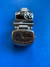 Orologio da polso donna Fossil in acciaio e caucciu' quadrante rettangolare