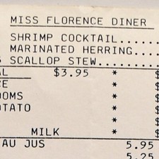 Menù ristorante Miss Florence