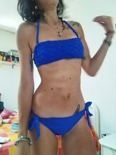 costume mare bikini set donna blu fascia 42