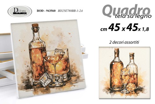 Quadro tela legno whiskey bar