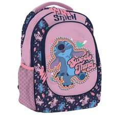 Zaino Scuola Ovetto Stitch Rosa Organizzato Primino Bimba Elementare + Omaggio
