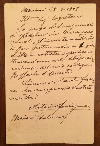 Cartolina autografa antonio - cartolina,