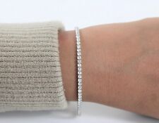 Bracciale Tennis Trilogy Bianco Swarovski Elements Cristalli Originali 3mm Donna