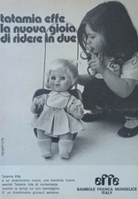 Pubblicità Advertising Italian Clipping 1975 EFFE BAMBOLA TATAMIA v2
