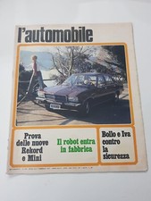 RIVISTA L'AUTOMOBILE IN COPERTINA OPEL REKORD E MINI FEB. 1972