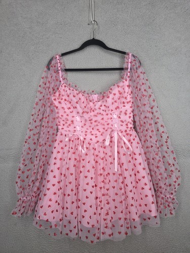 Pink babydoll dress large - pink, l