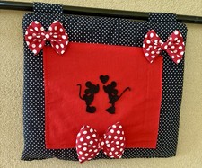 Copriforno Shabby Minnie E Topolino Nero Pois Rosso Fiocchetti