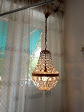 Lampadario d'epoca impero ottone cristalli Ø25 Empire antique chandelier Lustre