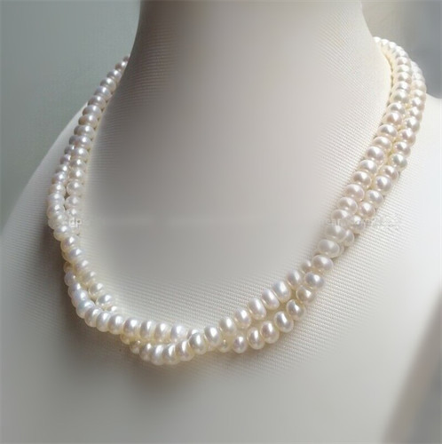 Collana doppio filo - 19", aaa