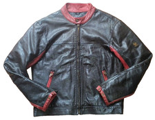 Giacca uomo Belstaff nera e rossa in pelle "Batman" taglia XL