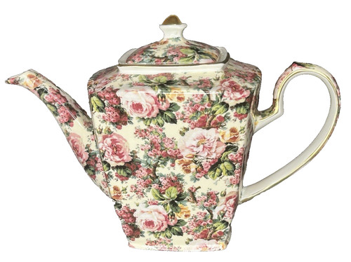 Teiera vintage rosa rose