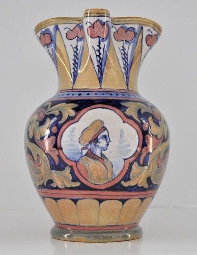 Brocca ritratto maiolica - brocca,