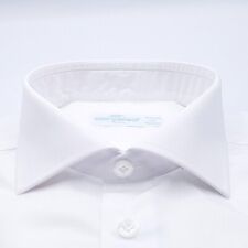 Camicia Bianca Popeline Piuma Collo Francese Cotone Makò 120 Superior Tess Monti