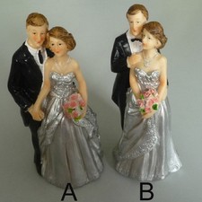 Statue per Torta Argentoargento Matrimonio Decorazione Coppia 15cm a Scelta