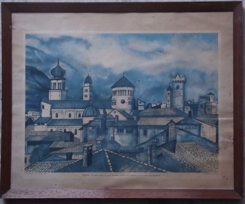 Vecchia stampa fotolito - stampa, trento