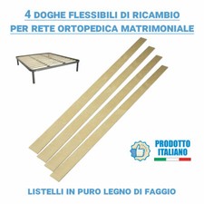 4 Doghe di ricambio rete matrimoniale 160x190 legno di faggio flessibili 159cm